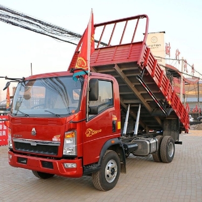 Μπουτίκ HOWO Humvee 129hp 4X2 4,15m Dump Trucks με χωρητικότητα δεξαμενής καυσίμου 100-200L