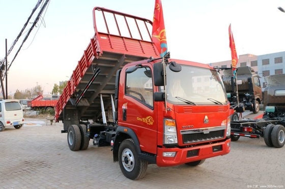 Μπουτίκ HOWO Humvee 129hp 4X2 4,15m Dump Trucks με χωρητικότητα δεξαμενής καυσίμου 100-200L