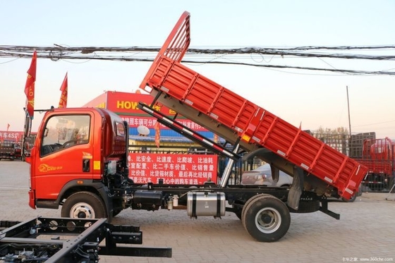 Μπουτίκ HOWO Humvee 129hp 4X2 4,15m Dump Trucks με χωρητικότητα δεξαμενής καυσίμου 100-200L