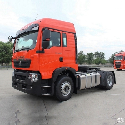 400HP 4X2 αυτόματο κλιματιστικό Λευκό Εθνικό βαρύ φορτηγό HOWO TX Τρακτέρ φορτηγά