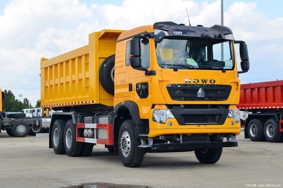 WEICHAI Μηχανή 400 HP 6X4 6.3m Dump Truck για 2 επιβάτες σε Εθνικό βαρύ φορτηγό