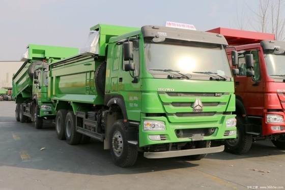 HOWO βαρύ φορτηγό 340 HP 6X4 6 M φορτηγό απορρίψεων με εναέρια ανάρτηση και σύστημα πολυμέσων