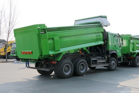 HOWO βαρύ φορτηγό 340 HP 6X4 6 M φορτηγό απορρίψεων με εναέρια ανάρτηση και σύστημα πολυμέσων