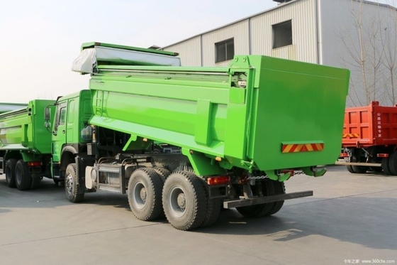 HOWO βαρύ φορτηγό 340 HP 6X4 6 M φορτηγό απορρίψεων με εναέρια ανάρτηση και σύστημα πολυμέσων